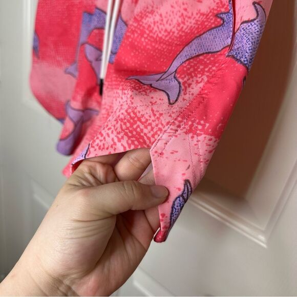 Bad Bunny Un Verano Sin Ti Pink Purple Dolphin Print Short Sz S Beach Lake Pool - Picture 5 of 7